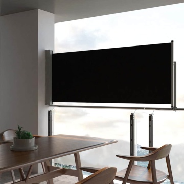 Copertină laterală retractabilă de terasă, negru, 100 x 300 cm - Img 1