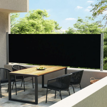 Copertină laterală retractabilă de terasă, negru, 140 x 600 cm - Img 1