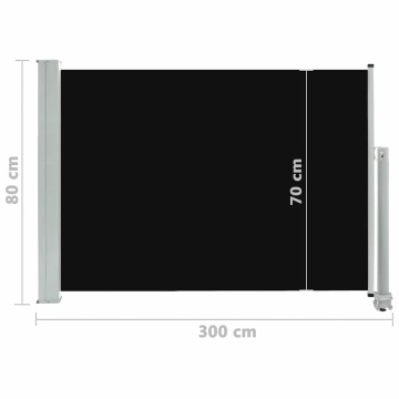 Copertină laterală retractabilă de terasă, negru, 80 x 300 cm - Img 7