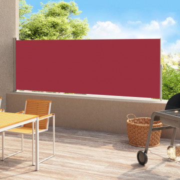 Copertină laterală retractabilă de terasă, roșu, 180x500 cm - Img 1