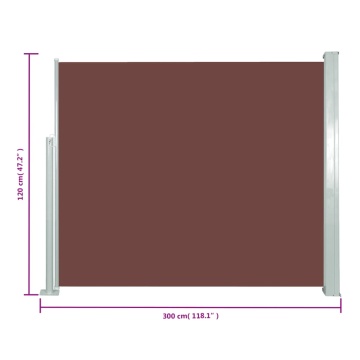 Copertină laterală retractabilă, maro, 120x300 cm - Img 6