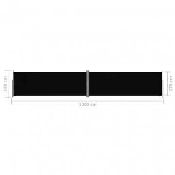Copertină laterală retractabilă, negru, 180x1000 cm - Img 6