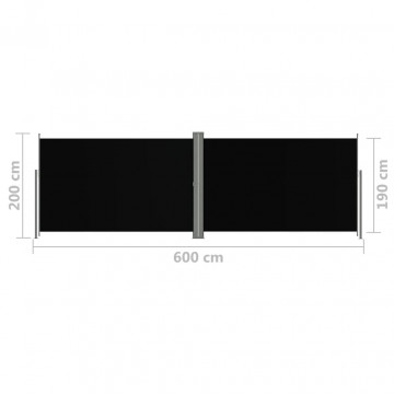 Copertină laterală retractabilă, negru, 200x600 cm - Img 7