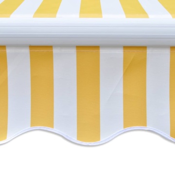 Copertină pliabilă, acționare manuală, 300 cm, galben/alb - Img 4