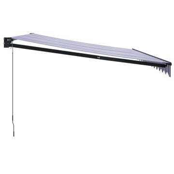 Copertină retractabilă albastru/alb, 4,5x3 m, textil/aluminiu - Img 4