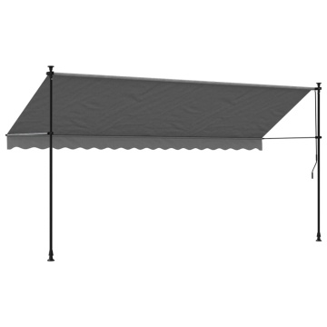 Copertină retractabilă, antracit, 400x150 cm, textil și oțel - Img 8