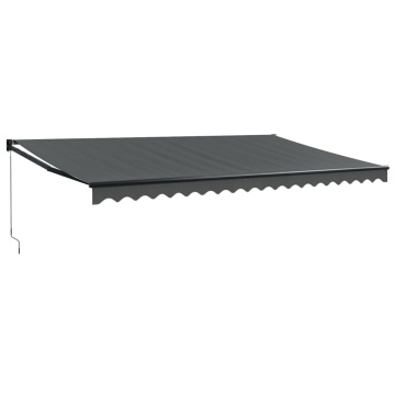 Copertină retractabilă, antracit, 5x3 m, textil și aluminiu - Img 2