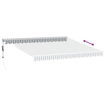 Copertină retractabilă antracit/alb, 4x3 m, textil/aluminiu - Img 8