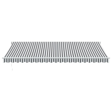 Copertină retractabilă antracit/alb, 5x3 m, textil/aluminiu - Img 3
