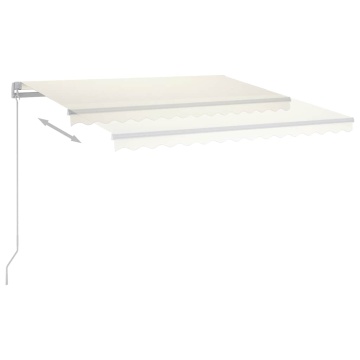 Copertină retractabilă automat cu stâlpi, crem, 3x2,5 m - Img 8