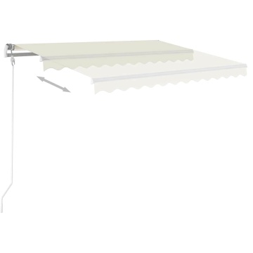 Copertină retractabilă automat, cu stâlpi, crem, 4x3 m - Img 4