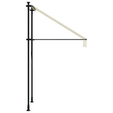 Copertină retractabilă, crem, 100x150 cm, țesătură și oțel - Img 4