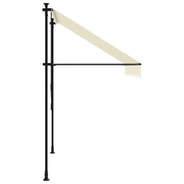 Copertină retractabilă, crem, 200x150 cm, țesătură și oțel - Img 4