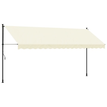 Copertină retractabilă, crem, 400x150 cm, țesătură și oțel - Img 2