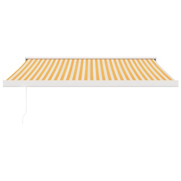 Copertină retractabilă, galben/alb, 3x2,5 m, textil/aluminiu - Img 3