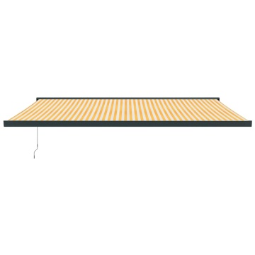 Copertină retractabilă, galben/alb, 5x3 m, textil/aluminiu - Img 3