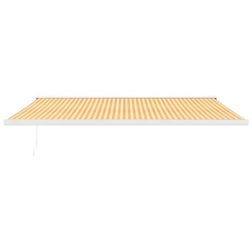 Copertină retractabilă, galben/alb, 5x3 m, textil/aluminiu - Img 3