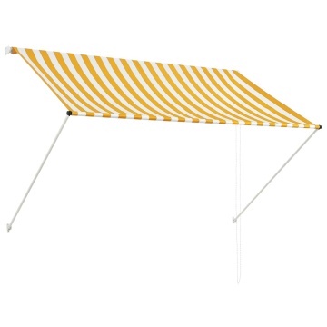 Copertină retractabilă, galben și alb, 200 x 150 cm - Img 2