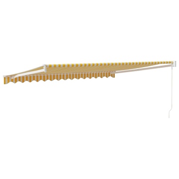 Copertină retractabilă galben și alb, 4x3 m, textil și aluminiu - Img 8