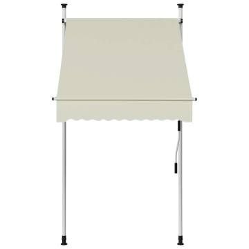 Copertină retractabilă manual, crem, 100 cm - Img 2