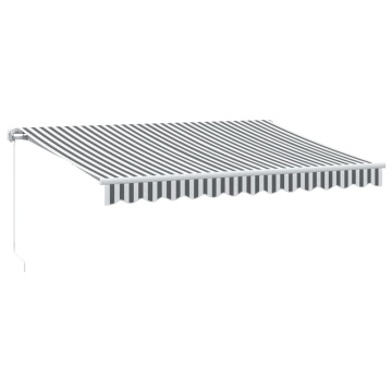 Copertină retractabilă manual cu LED, antracit/alb, 350x250 cm - Img 2