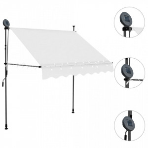 Copertină retractabilă manual cu LED, crem, 200 cm - Img 3