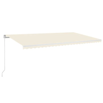 Copertină retractabilă manual cu LED, crem, 600x300 cm - Img 2