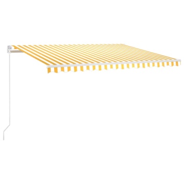 Copertină retractabilă manual cu LED, galben & alb, 400x300 cm - Img 2