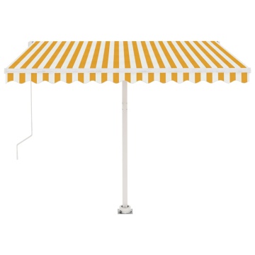 Copertină retractabilă manual cu LED, galben și alb, 300x250 cm - Img 8