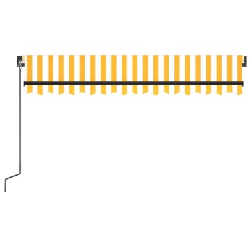 Copertină retractabilă manual cu LED, galben și alb, 350x250 cm - Img 4