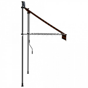 Copertină retractabilă manual cu LED, portocaliu & maro, 150 cm - Img 9