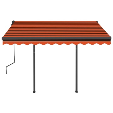 Copertină retractabilă manual cu LED, portocaliu&maro 3,5x2,5 m - Img 8