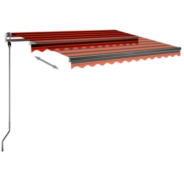 Copertină retractabilă manual cu LED portocaliu&maro 350x250 cm - Img 4