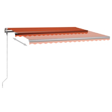 Copertină retractabilă manual cu LED portocaliu&maro 400x300 cm - Img 8