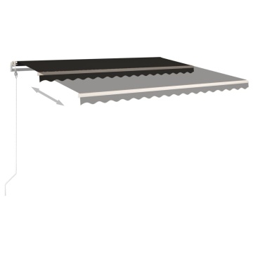 Copertină retractabilă manual, cu stâlpi, antracit, 4x3 m - Img 8