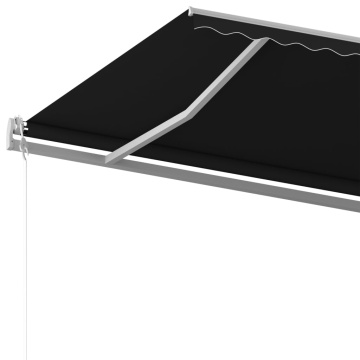 Copertină retractabilă manual, cu stâlpi, antracit, 5x3 m - Img 5