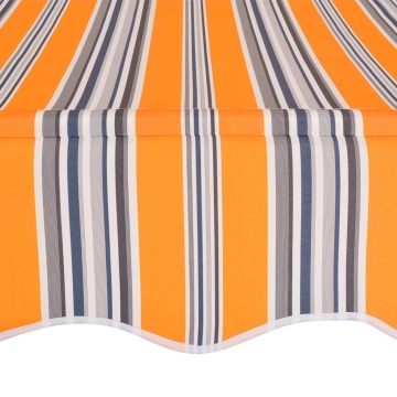 Copertină retractabilă manual, dungi galben și albastru, 400 cm - Img 4