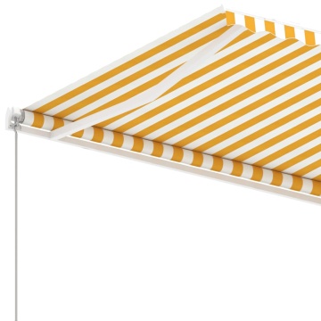 Copertină retractabilă manual, galben/alb, 400x300 cm - Img 6