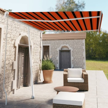 Copertină retractabilă manual, portocaliu/maro, 300x250 cm - Img 1