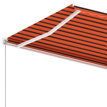 Copertină retractabilă manual, portocaliu și maro, 400x300 cm - Img 6