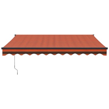 Copertină retractabilă portocaliu/maro 3,5x2,5m textil/aluminiu - Img 3
