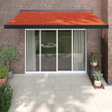Copertină retractabilă portocaliu/maro 3,5x2,5m textil/aluminiu - Img 1