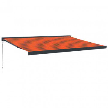 Copertină retractabilă portocaliu/maro 4x3 m, textil/aluminiu - Img 2