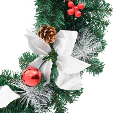 Coroniță de Crăciun cu becuri LED, verde, 60 cm, PVC - Img 6