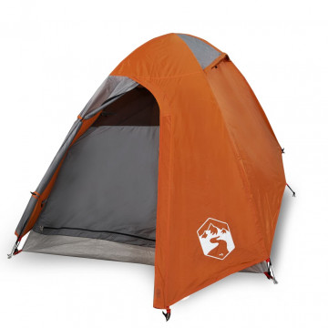 Cort camping 2 persoane gri/portocaliu 254x135x112cm tafta 185T - Img 2