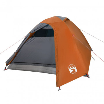 Cort camping 2 persoane gri/portocaliu 264x210x125cm tafta 185T - Img 4