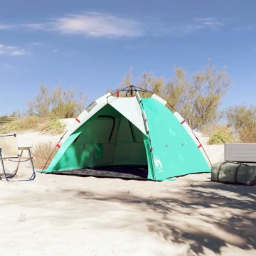 Cort camping 3 persoane verde marin impermeabil setare rapidă - Img 3