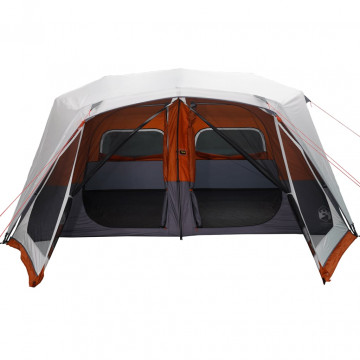 Cort camping cu LED pentru 10 persoane, gri deschis/portocaliu - Img 8