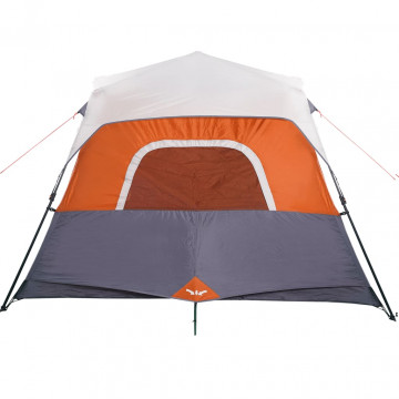 Cort camping cu LED pentru 6 persoane, gri deschis/portocaliu - Img 7