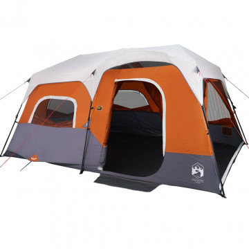 Cort camping cu LED pentru 9 persoane, gri deschis/portocaliu - Img 4